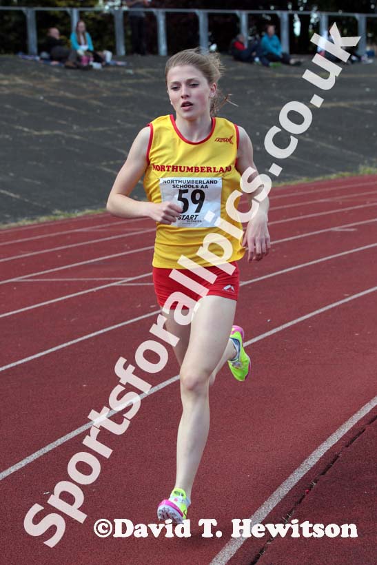 1500 metres at the Annual Inter-Counties Schools, Cleveland v Cumbria v Durham v Northumberland at Claireville Stadium, Middlesbrough
